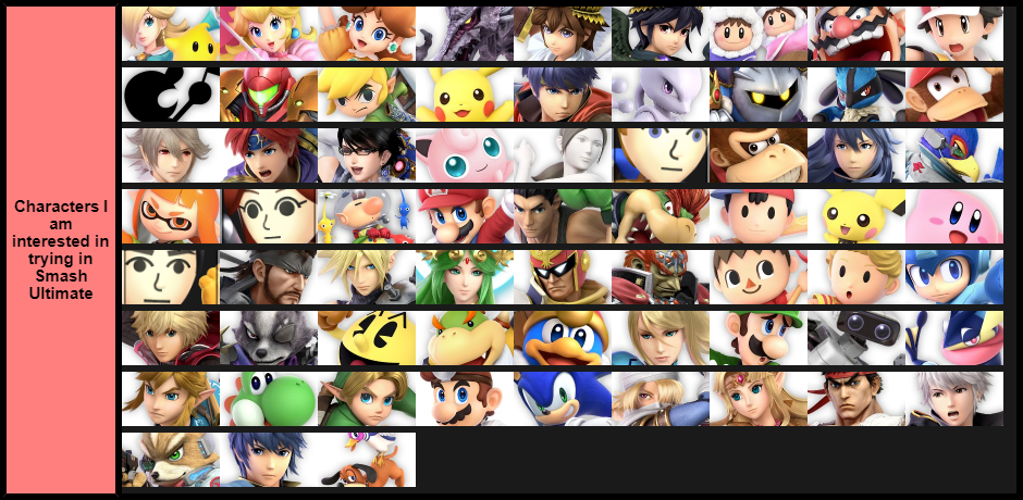 Characters I am interested in trying in Smash Ultimate