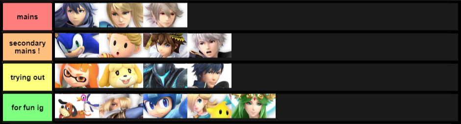 main the entire roster ? oh me 